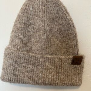 C.C Warm Knit Beanie in Beige